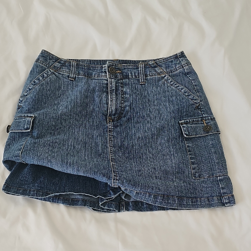 St. JOHNS Bay Denim Cargo Skort - Women's Blue Denim Shorts